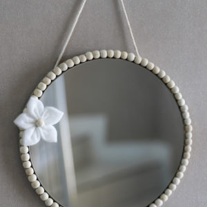 Miroir naturel fleur blanche